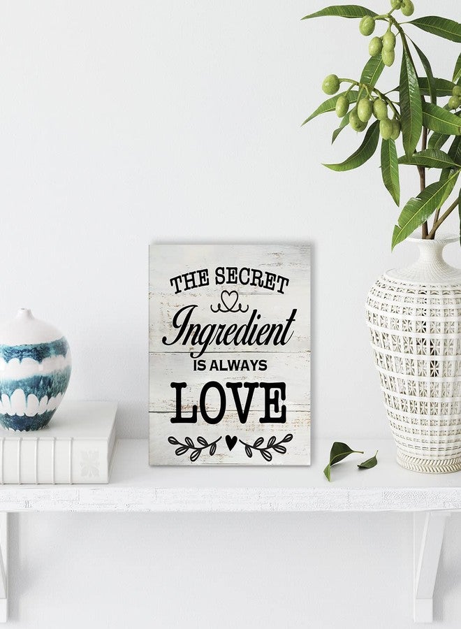 MAVOTEN Secret Ingredient is Always Love Kitchen Quote Wood Box Sign Rustic Wooden Box Sign Farmhouse Home Kitchen Desk Shelf Decor (5 X 5 Inch) - Image 5
